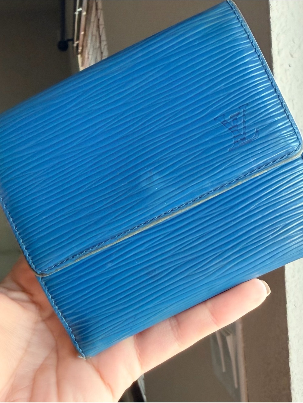 Louis Vuitton Blue Epi Leather Compact Wallet